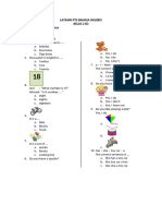 Latihan Pts Bahasa Inggris Kelas 2 SD Materi Pokok: 1. Numbers 2. Toys Choose The Correct Answer