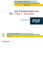 Amplificadores Transistorizados com TBJ - Parte 1 Exercícios Soluções