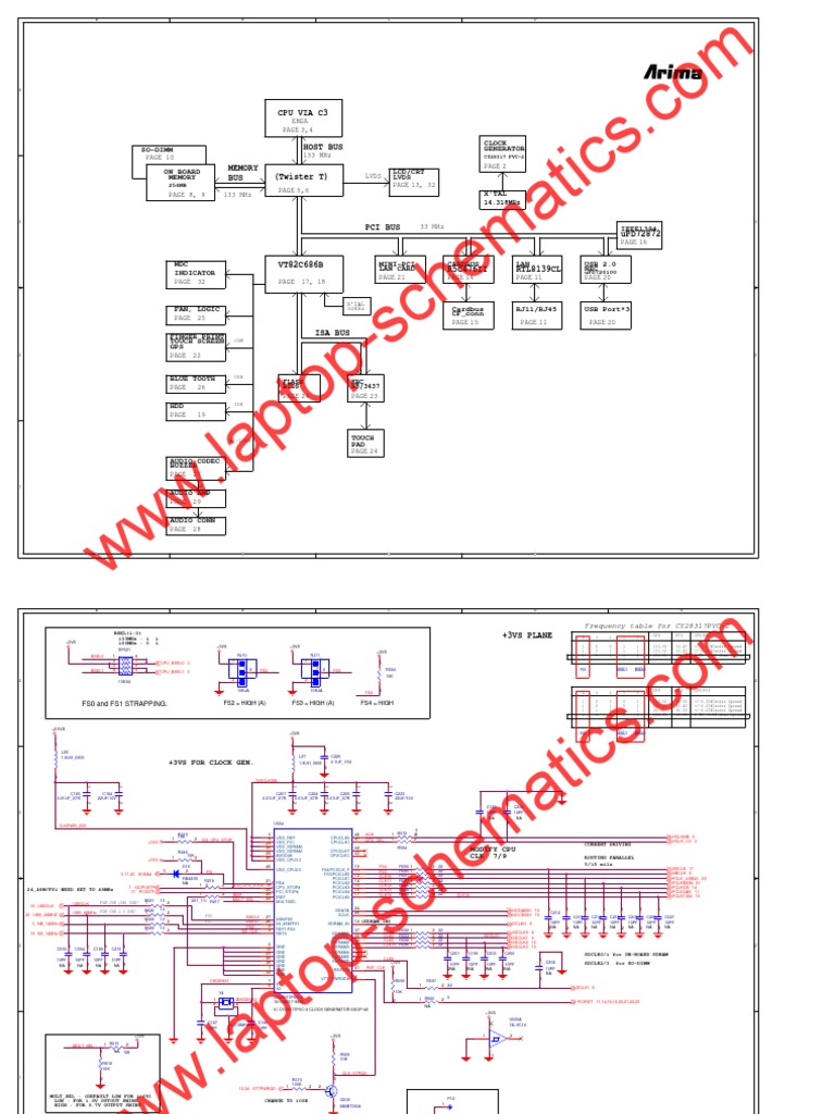 Arima Laptop Schematic Diagram Digital Technology Computers
