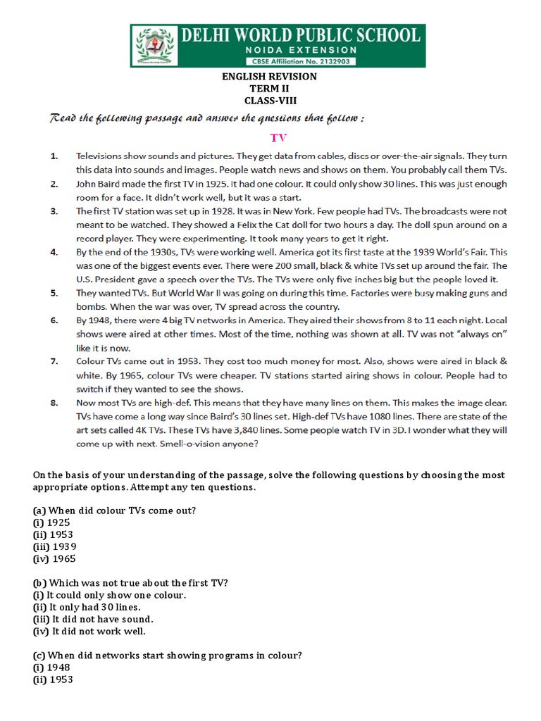 Reading Comprehension Term 2 PDF Seat Belt Vegetables