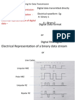Electrical Representation of A Binary Data Stream: Digital Data Format or Digital PAM Signal or Line Codes