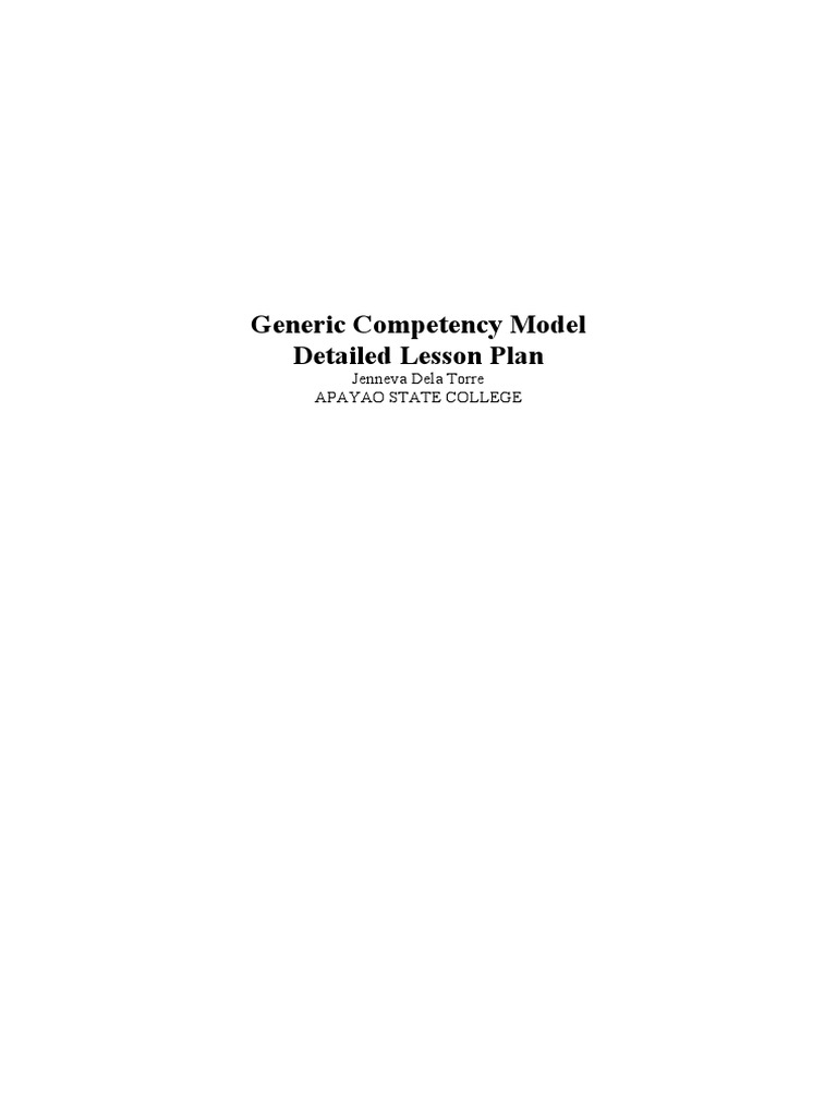 Lesson Plan (Generic Competency Model) | PDF | Vedas | Brahman