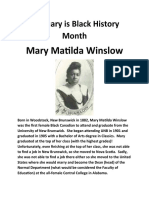 Black History Month - Mary Winslow