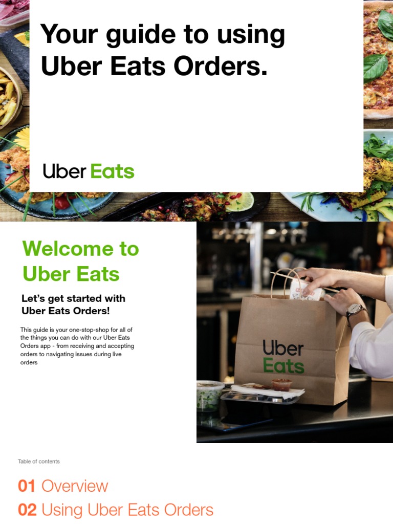 US CANUber Eats Orders Restaurant Training Guide PDF Menu Wi Fi