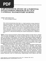 A Qualitative Study of A Parental Involvement Program in A K.8 Catholic Elementary School