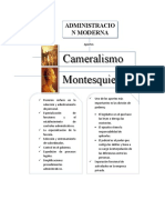 Administración Moderna - Cuadro Comparativo Aportes Cameralistas y Montesquieu A La Administración