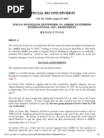 Special Second Division: Polo S. Pantaleon, Petitioner, vs. American Express International, Inc., Respondent. Resolution