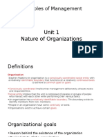 Principles of Management: Unit 1 Nature of Organizations