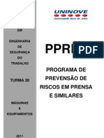 PPRPS: Programa de Prevenção de Riscos em Prensas e Similares