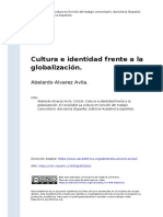 Abelardo Alvarez Avila. (2016). Cultura e Identidad Frente a La Globalización