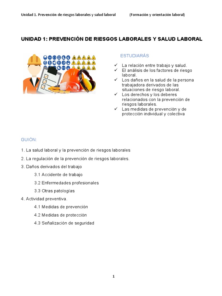 Prevención de Riesgos Laborales y Salud | PDF | Seguridad y salud ...