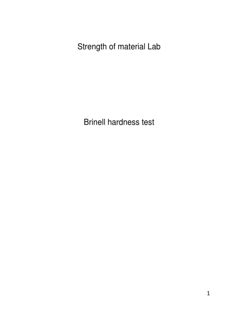 Brinell Hardness Testing Procedure | PDF | Hardness | Applied And ...