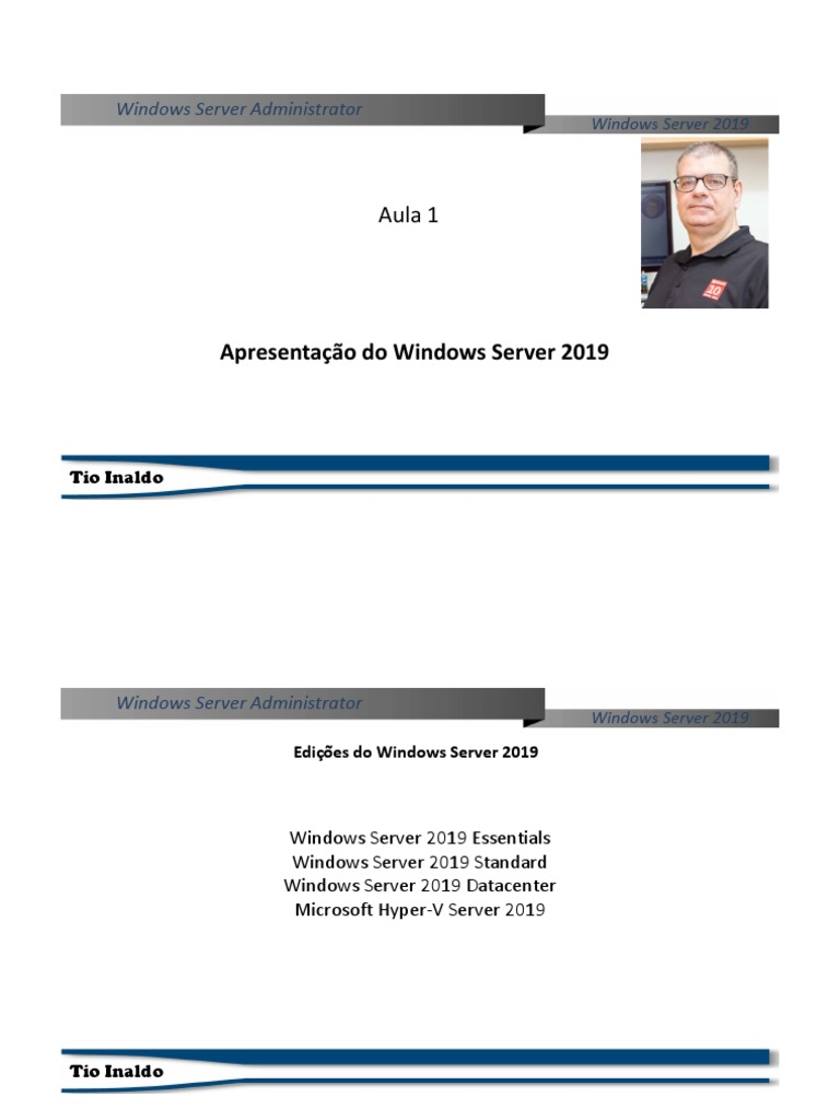 Características do Windows Server 2019 | PDF | Hyper V | Virtualização