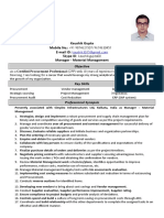 Kaushik Gupta Mobile No.: E-Mail ID: Manager - Material Management