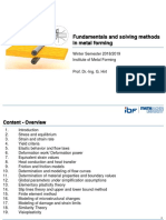 HIRT Fundamentals and Solving Methods in Metal Forming - Lecture Notes