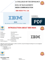 School of Management Business Communication: Ibm India Pvt. LTD