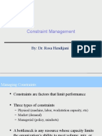 Constraint Management: By: Dr. Rosa Hendijani
