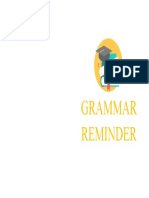 Grammar Reminder