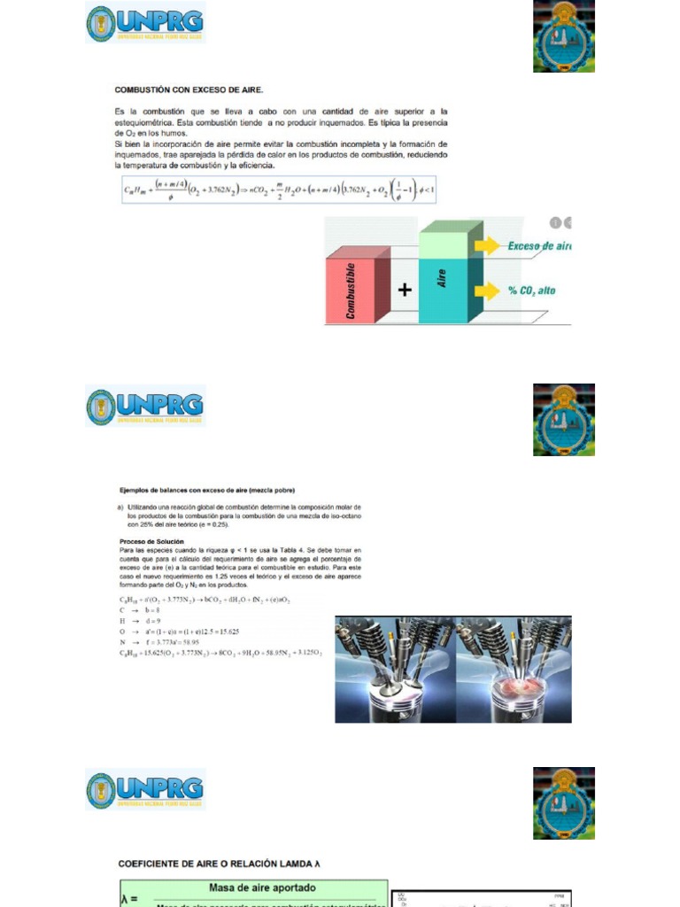 Combustion Con Exceso de Aire PDF