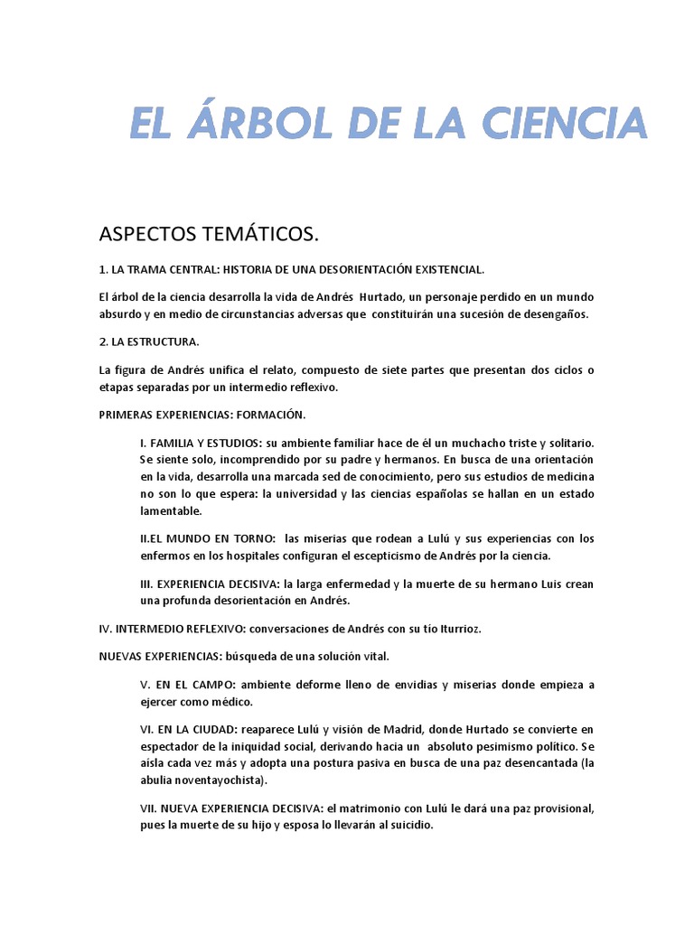 El árbol De La Ciencia Pdf