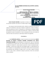 Ofrecimiento de Pruebas Del Juicio Ordianario Civil de Rescision de Contrato Silvia Solano VS Banamex