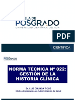 Norma Técnica 022 Historia Clínica