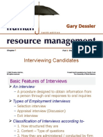 Interviewing Candidates: Gary Dessler