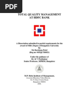 HDFC Project on TQM