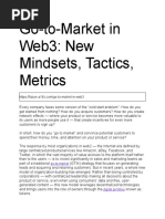 Go-to-Market in Web3 New Mindsets Tactics Metrics