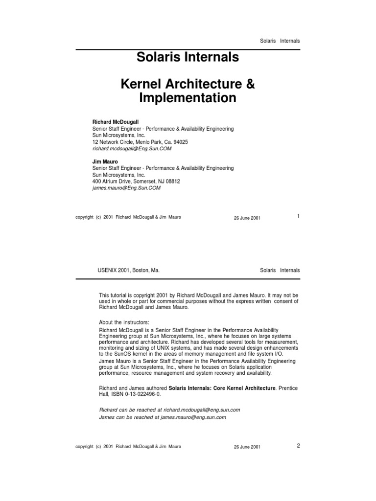Solaris Internals | PDF | Thread (Computing) | Scheduling
