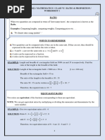 Ratio & Proportion - Worksheet 1