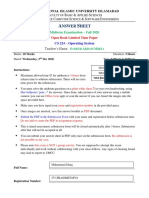 373-BSIT4F18 - Muhammad - Ishaq - Answer Sheet - OS - Fall 2020