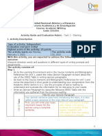 Activity Guide and Evaluation Rubric - Unit 1 - Task 1 - Starting