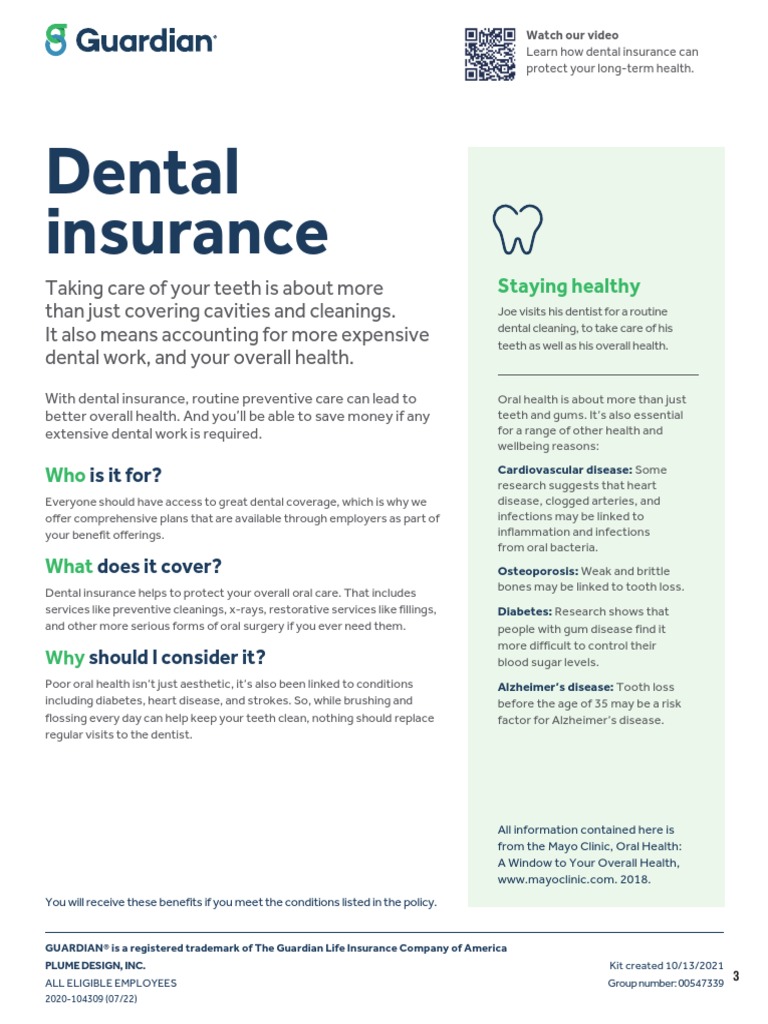 Guardian Dental PPO Plan Summary 2022 PDF Dentistry Oral Hygiene