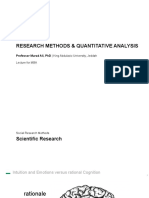 Research Methods & Quantitative Analysis: Professor Murad Ali, PHD - King Abdulaziz University, Jeddah