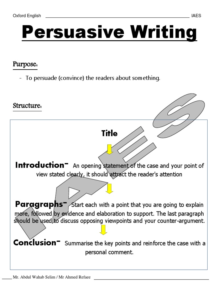 Persuasive Writing: Title | Download Free PDF | Pet | Reason