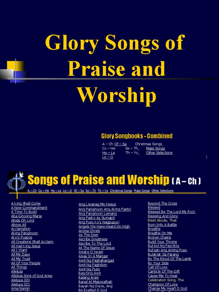 Glory Songs of Praise and Worship | PDF | Amazing Grace | Jesus