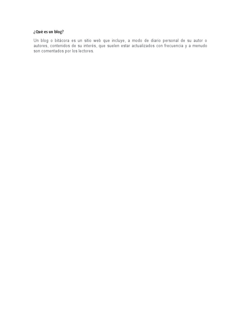 Qué Es Un Blog | PDF