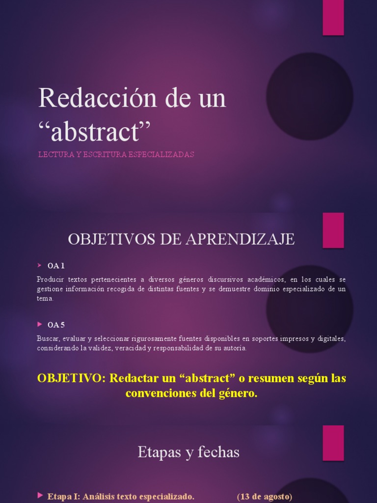 Cómo Redactar un Abstract Efectivo | PDF