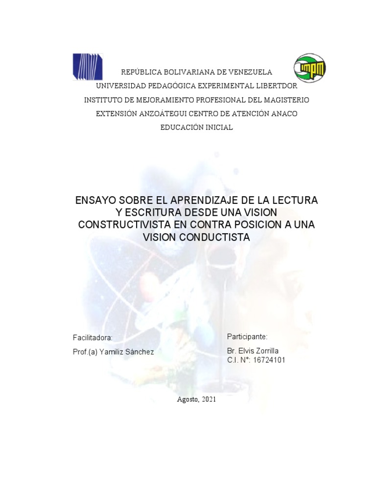 Lectoescritura: Enfoque Constructivista | PDF | Constructivismo ...