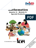 Mathematics: Quarter 2 - Module 6: Special Products