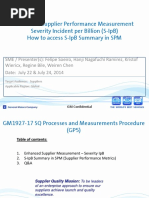 Enhanced Supplier Performance Measurement Severity Incident Per Billion (S-Ipb) How To Access S-Ipb Summary in SPM