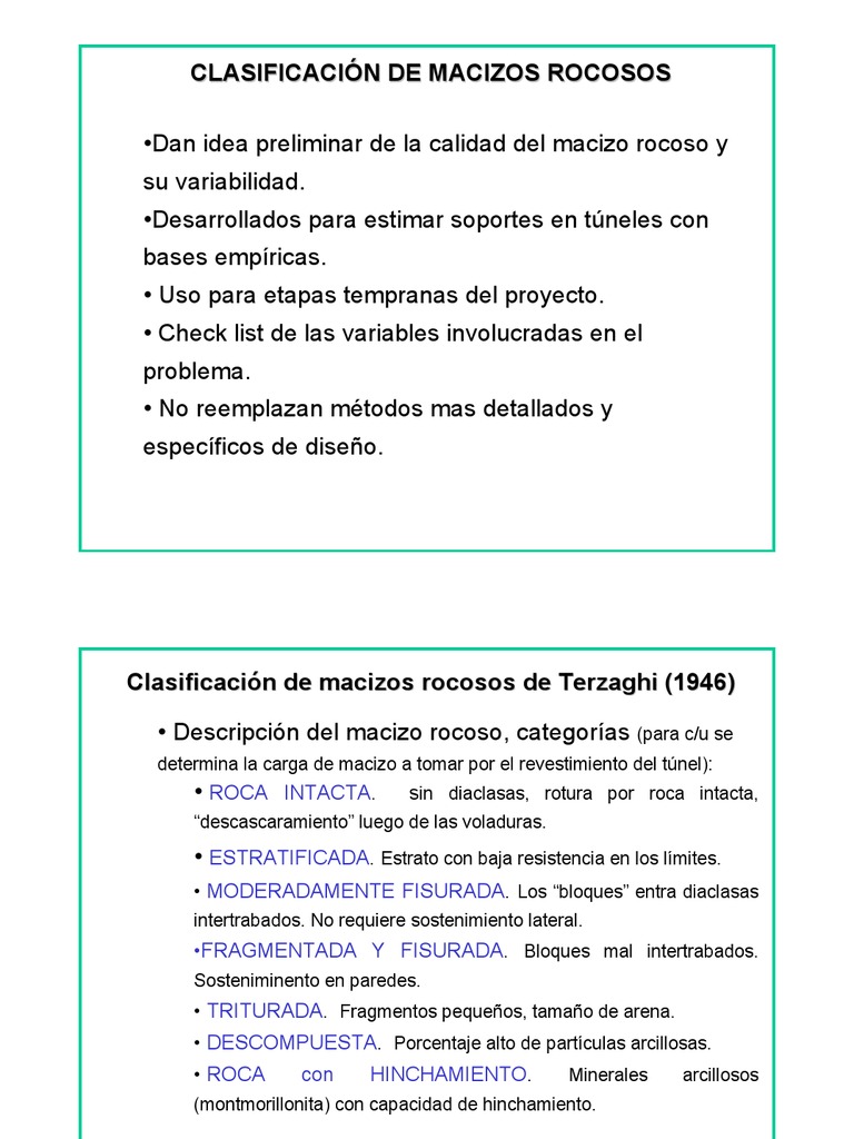 Clasificación del Macizo Rocoso | PDF | Túnel | Geología