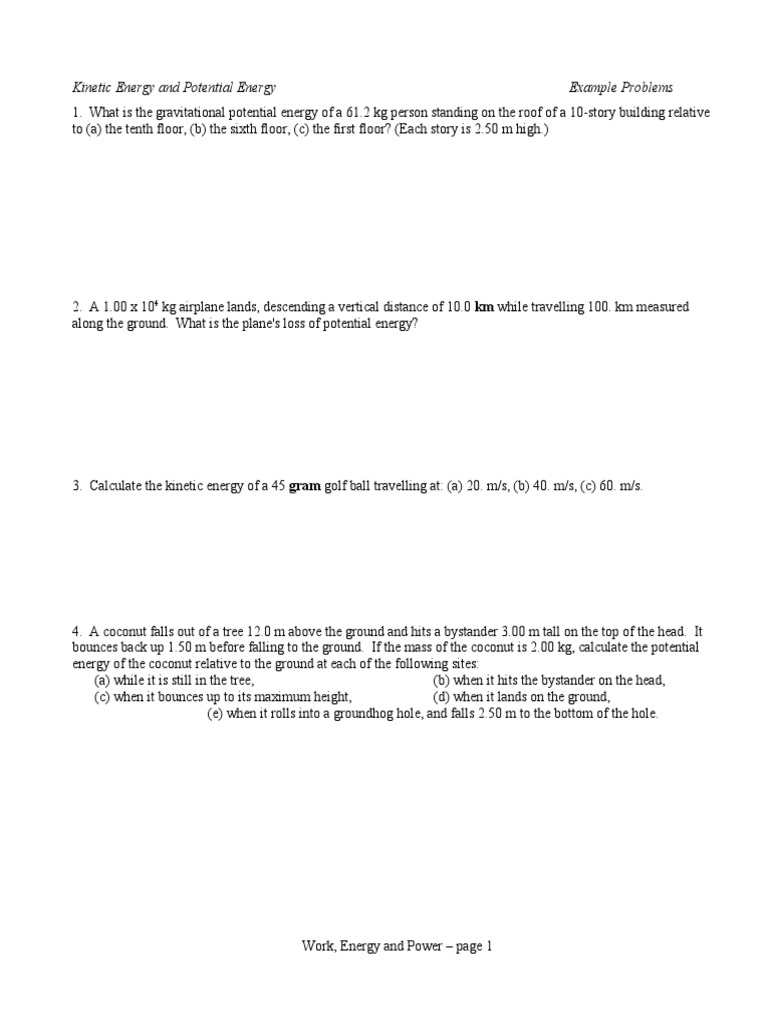 Physics Energy Problem Set | PDF | Art | Science & Mathematics