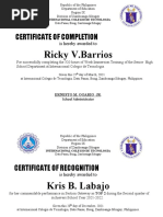 Certificates of 2nd Quarter