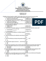 Department of Education: Summative Test Mathematics 10