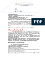 Training Plan Template for Competency-Based Training