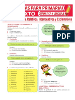 Adjetivos Numerales Relativos Interrogativos y Exclamativos para Sexto Grado de Prrimaria