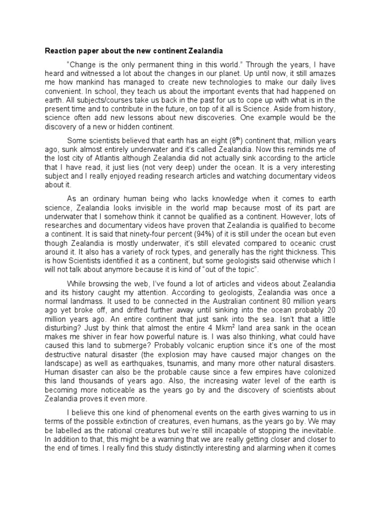 The Discovery of Zealandia Insights into the Sinking of an Entire Lost