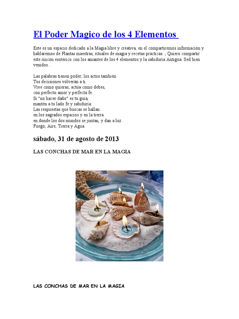 El Poder Magico de Los 4 Elementos | PDF | Agua | Amor